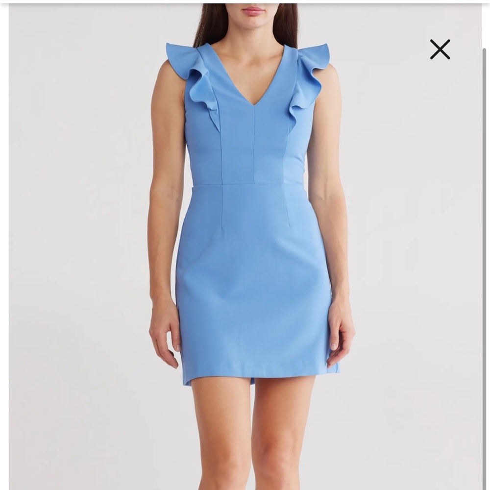 French Connection Whisper Ruffle Cap Sleeve A-Line Minidress